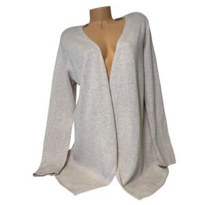 Z SUPPLY Womens Size LARGE Beige Open Front Knit Cardigan Sweater Long‎ Sleeve